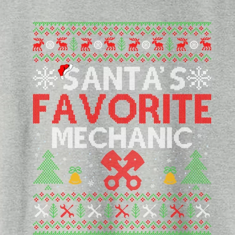 Ugly Mechanic Xmas Gift SantaS Favorite Mechanic Christmas Gift Women's Crop Top Tee