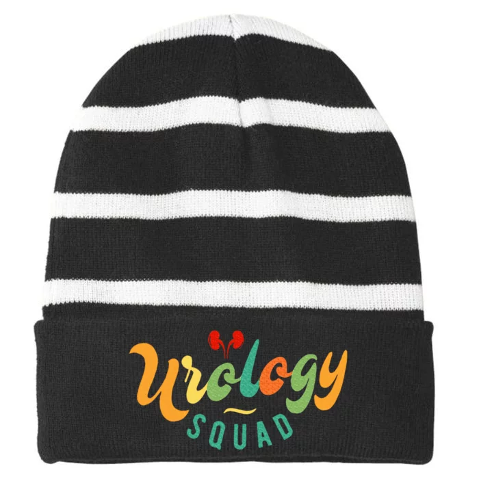 Urology Nurse Apparel Urology Squad Striped Beanie with Solid Band