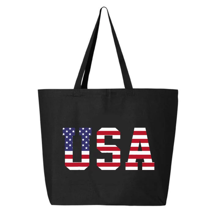 Usa National American Flag 4th Of July 25L Jumbo Tote