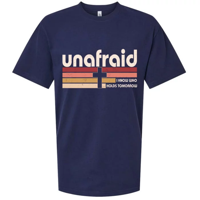 Unafraid I Know Who Holds Tomorrow Christian Faith Sueded Cloud Jersey T-Shirt