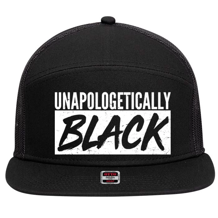 Unapologetically Black 7 Panel Mesh Trucker Snapback Hat