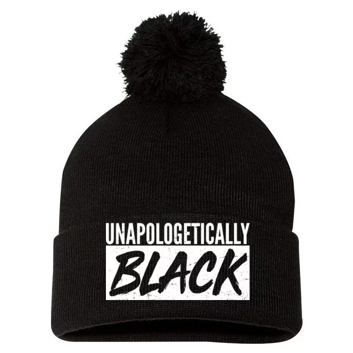 Unapologetically Black Pom Pom 12in Knit Beanie