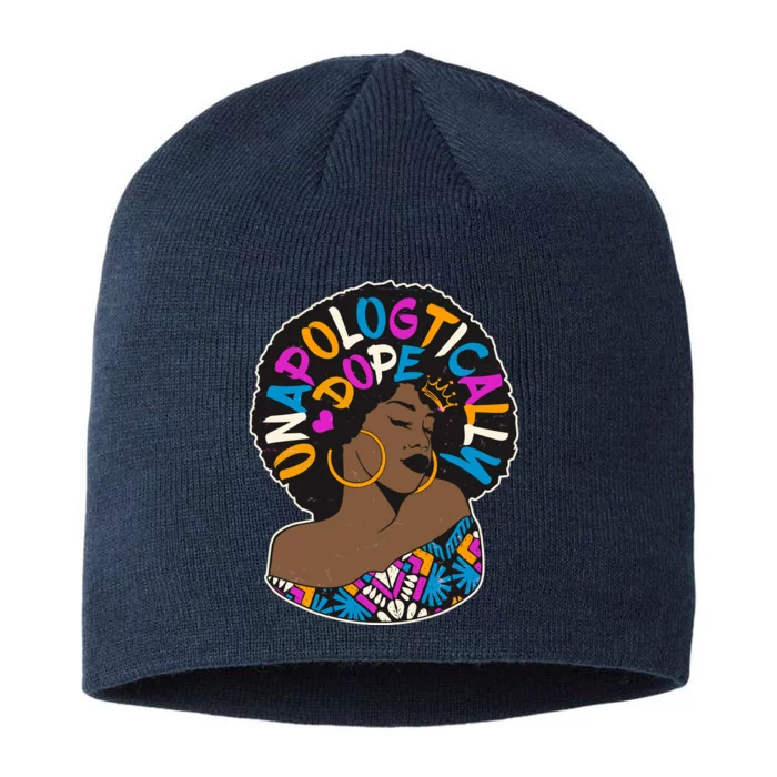 Unapologtically Dope Black Woman Stylish Afro 8 1/2in Sustainable Knit Beanie