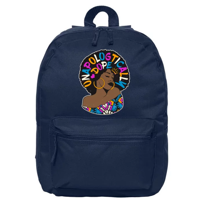 Unapologtically Dope Black Woman Stylish Afro 16 in Basic Backpack