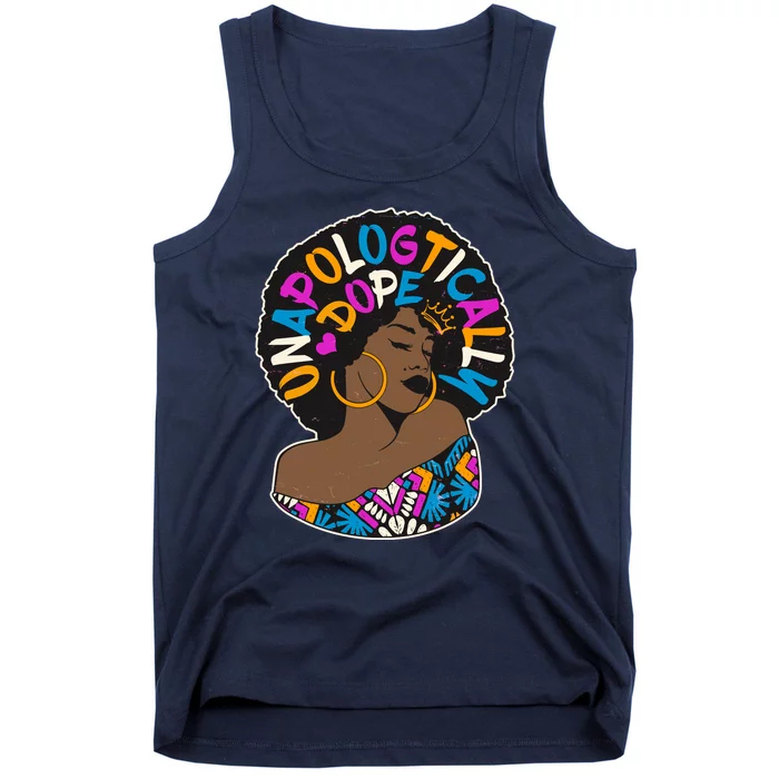 Unapologtically Dope Black Woman Stylish Afro Tank Top