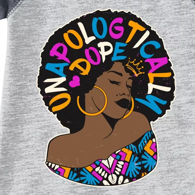 Unapologtically Dope Black Woman Stylish Afro Infant Baby Jersey Bodysuit