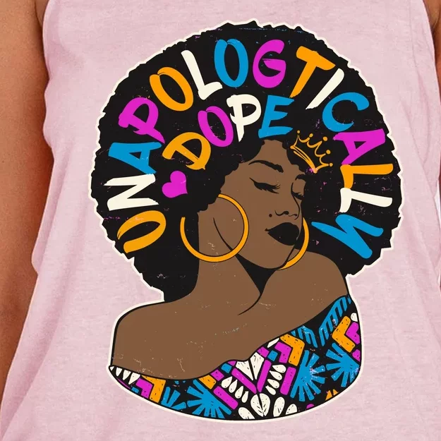 Unapologtically Dope Black Woman Stylish Afro Women's Knotted Racerback Tank