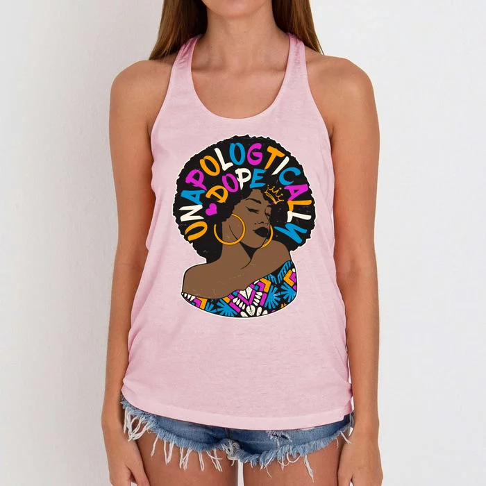 Unapologtically Dope Black Woman Stylish Afro Women's Knotted Racerback Tank