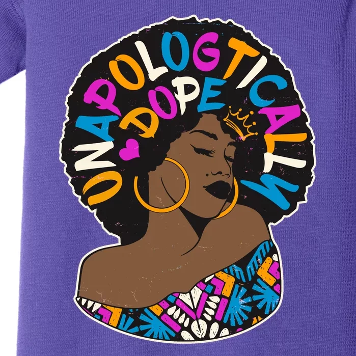 Unapologtically Dope Black Woman Stylish Afro Baby Bodysuit