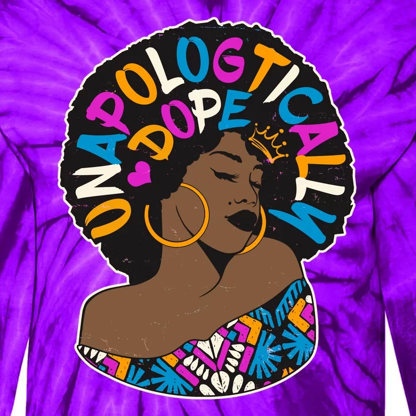 Unapologtically Dope Black Woman Stylish Afro Tie-Dye Long Sleeve Shirt