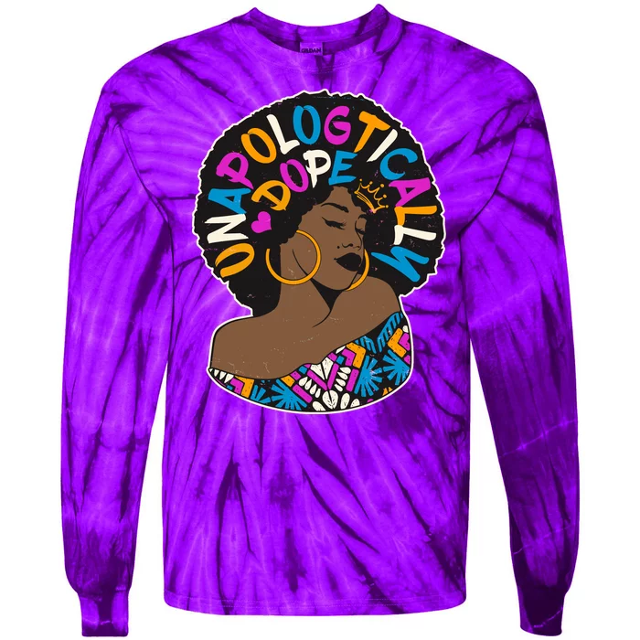 Unapologtically Dope Black Woman Stylish Afro Tie-Dye Long Sleeve Shirt