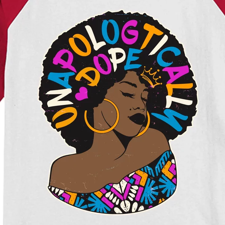 Unapologtically Dope Black Woman Stylish Afro Kids Colorblock Raglan Jersey