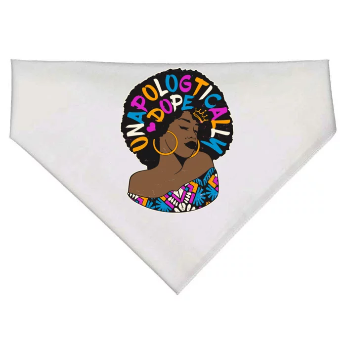 Unapologtically Dope Black Woman Stylish Afro USA-Made Doggie Bandana