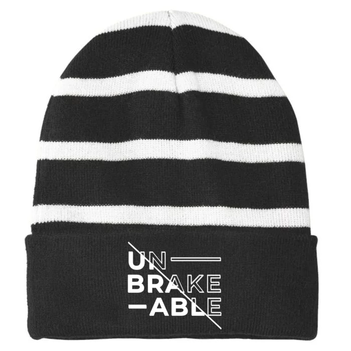 Unbreakable Striped Beanie with Solid Band