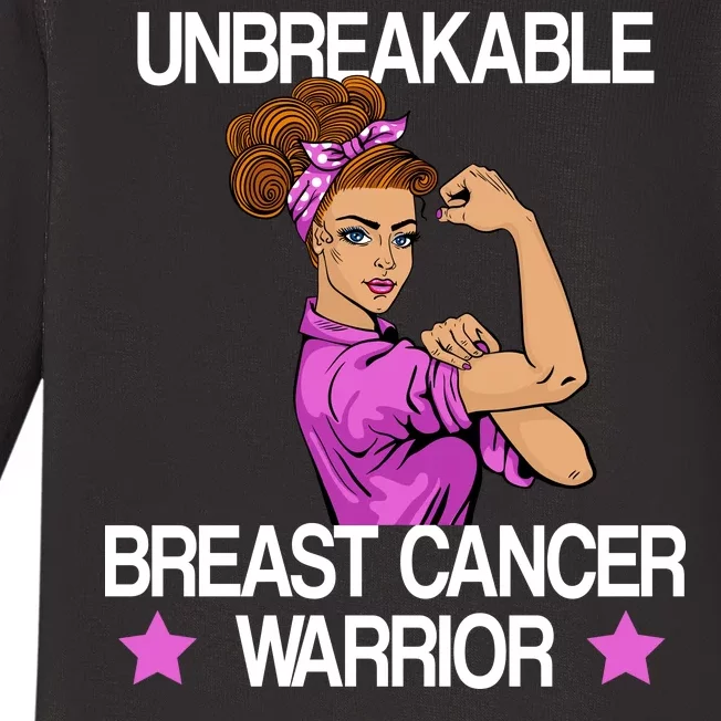 Unbreakable Breast Cancer Warrior Baby Long Sleeve Bodysuit