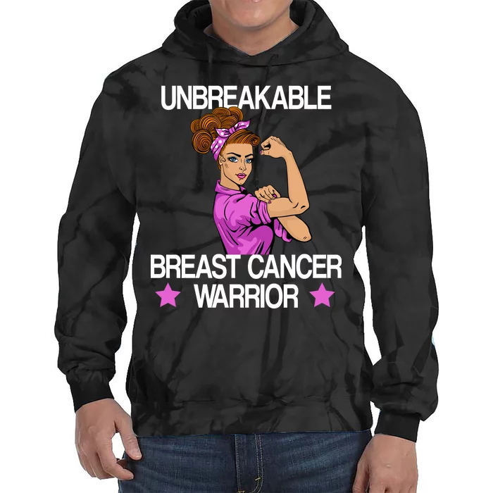 Unbreakable Breast Cancer Warrior Tie Dye Hoodie