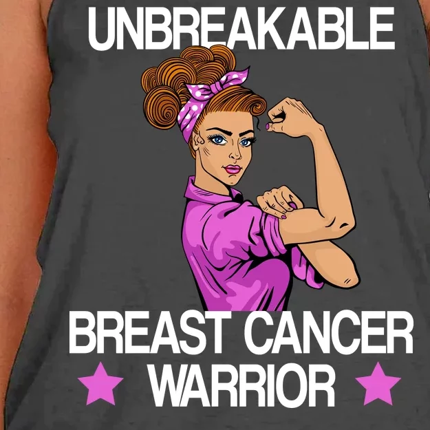 Unbreakable Breast Cancer Warrior Women's Knotted Racerback Tank