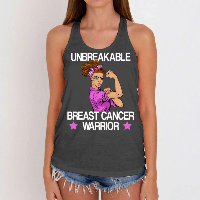 Unbreakable Breast Cancer Warrior Women's Knotted Racerback Tank