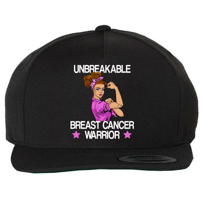 Unbreakable Breast Cancer Warrior Wool Snapback Cap