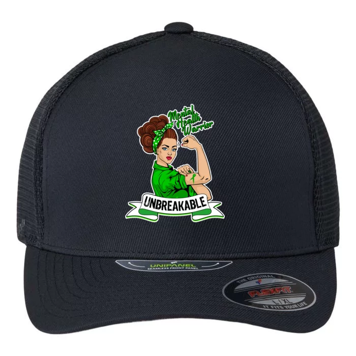 Unbreakable Mental Health Warrior Flexfit Unipanel Trucker Cap