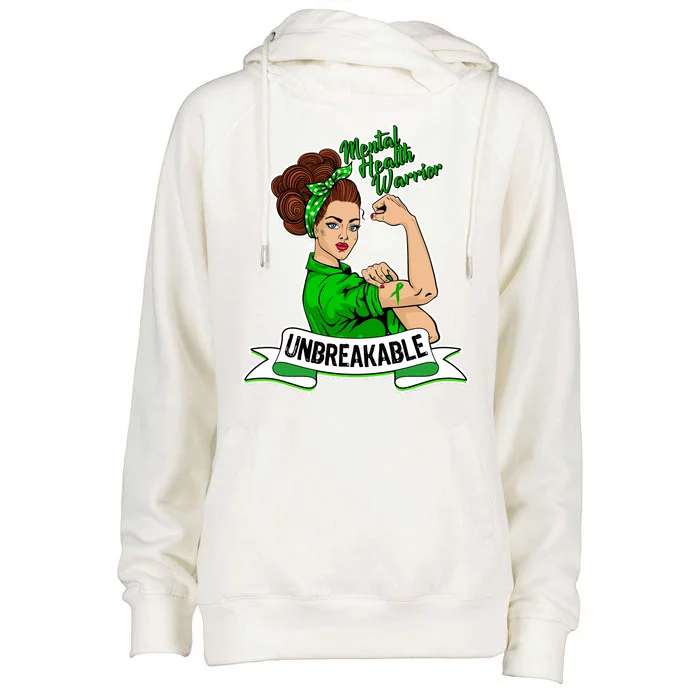 Unbreakable Mental Health Warrior Womens Funnel Neck Pullover Hood