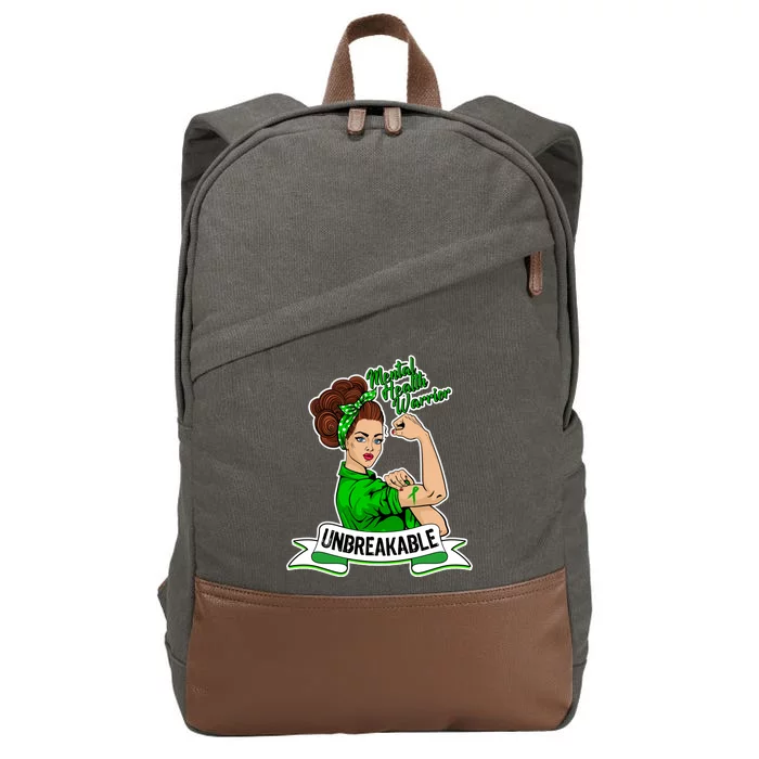 Unbreakable Mental Health Warrior Cotton Canvas Backpack