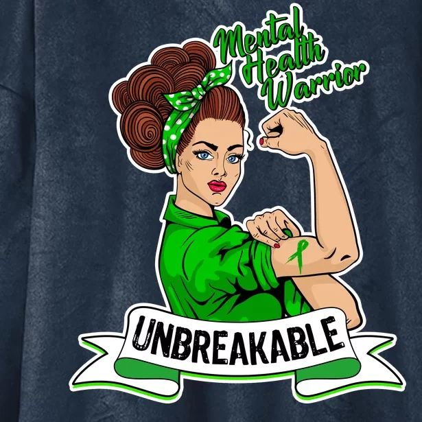 Unbreakable Mental Health Warrior Hooded Wearable Blanket