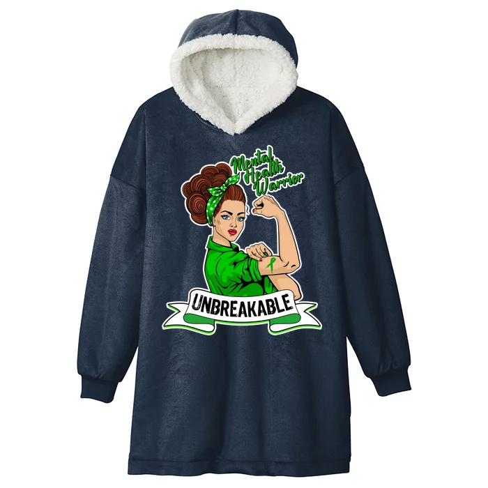 Unbreakable Mental Health Warrior Hooded Wearable Blanket