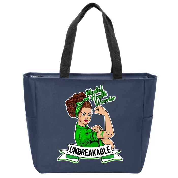 Unbreakable Mental Health Warrior Zip Tote Bag