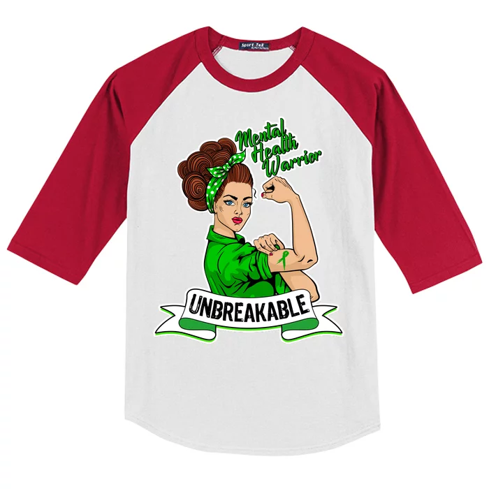 Unbreakable Mental Health Warrior Kids Colorblock Raglan Jersey