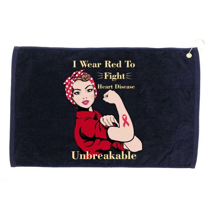 Unbreakable Wear Red To Fight Heart Disease Grommeted Golf Towel