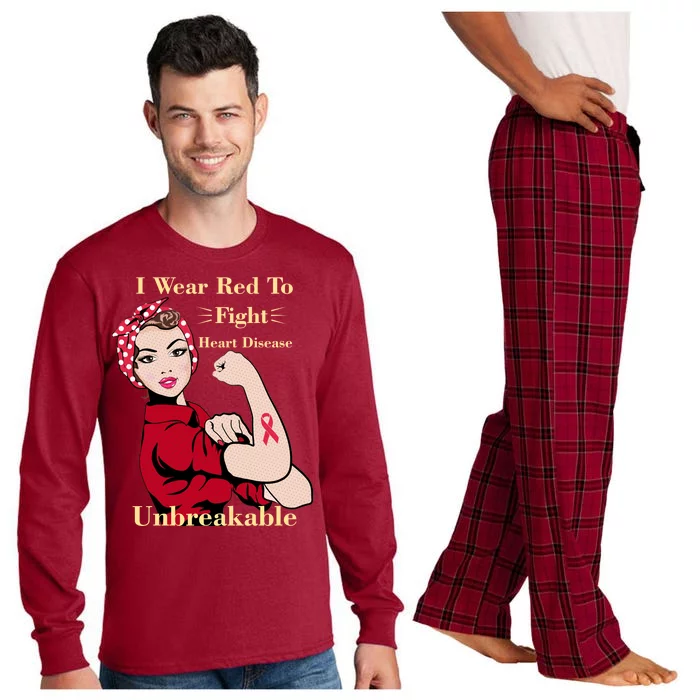 Unbreakable Wear Red To Fight Heart Disease Long Sleeve Pajama Set