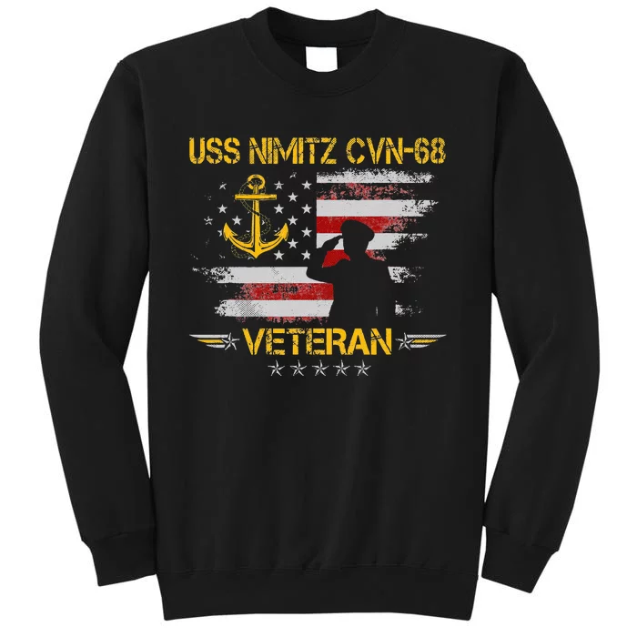 USS Nimitz CVN 68 Aircraft Carrier Veteran Flag Veterans Day Sweatshirt