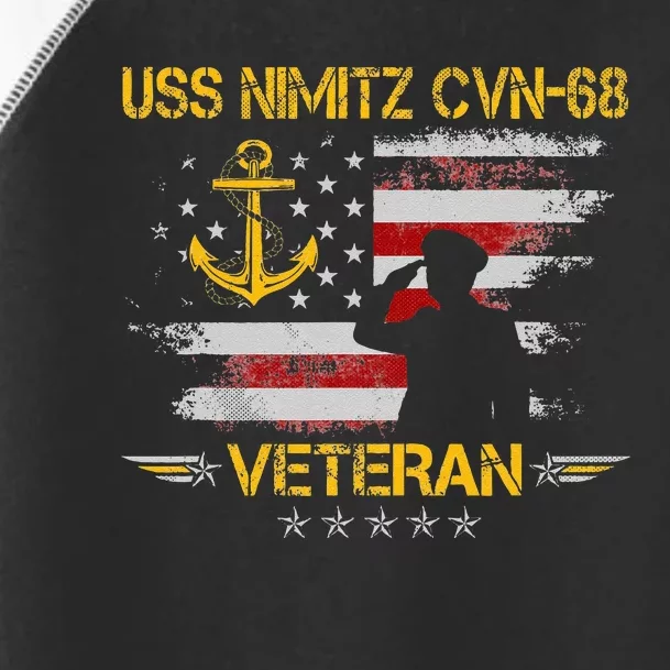 USS Nimitz CVN 68 Aircraft Carrier Veteran Flag Veterans Day Toddler Fine Jersey T-Shirt