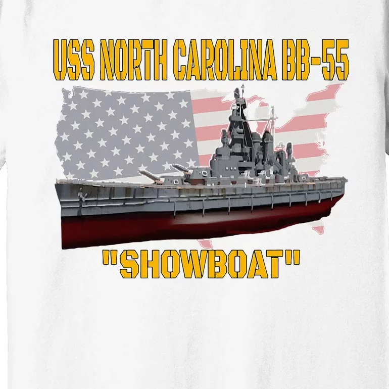 Uss North Carolina Bb55 Battleship & Ww2 American Warship Premium T-Shirt