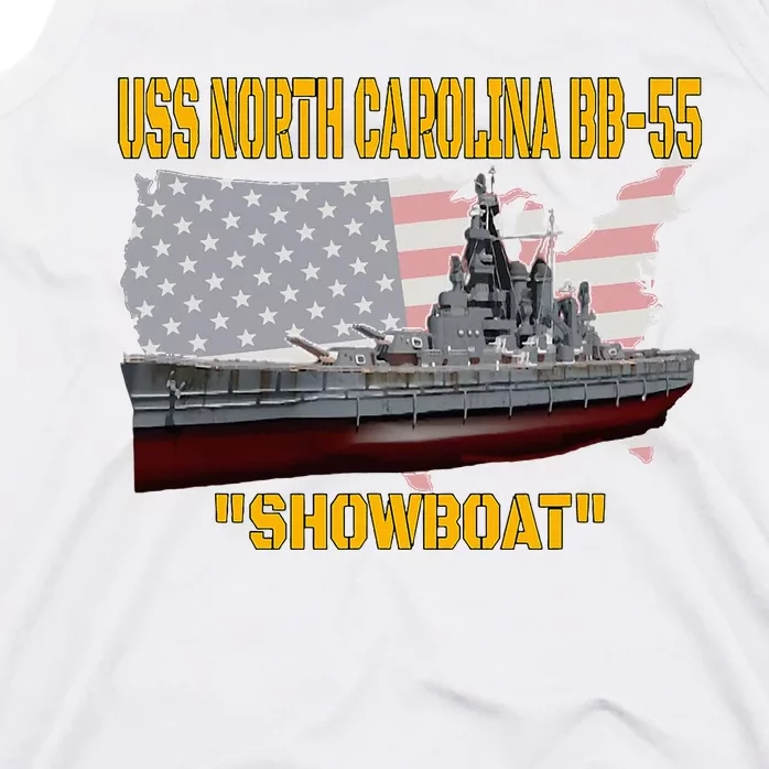 Uss North Carolina Bb55 Battleship & Ww2 American Warship Tank Top