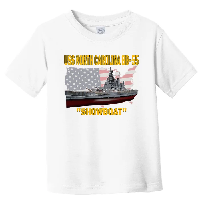 Uss North Carolina Bb55 Battleship & Ww2 American Warship Toddler T-Shirt