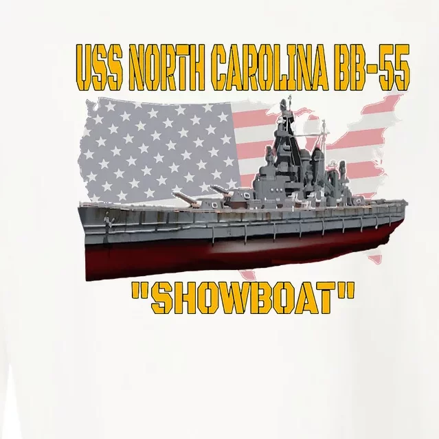 Uss North Carolina Bb55 Battleship & Ww2 American Warship Cropped Pullover Crew