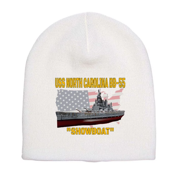 Uss North Carolina Bb55 Battleship & Ww2 American Warship Short Acrylic Beanie