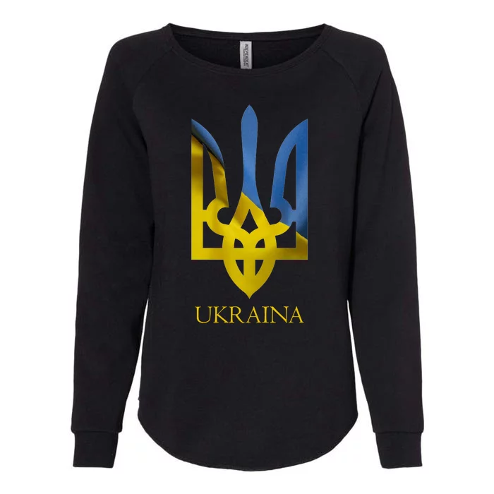 Ukraine National Coat Of Arms Ukraina Ukrainian Trident Womens California Wash Sweatshirt