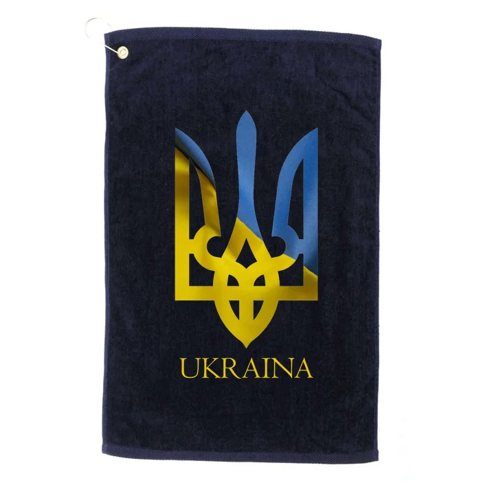 Ukraine National Coat Of Arms Ukraina Ukrainian Trident Platinum Collection Golf Towel