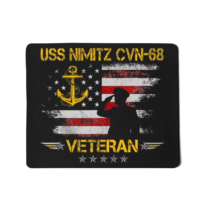 Uss Nimitz Cvn68 Aircraft Carrier Veteran Flag Mousepad