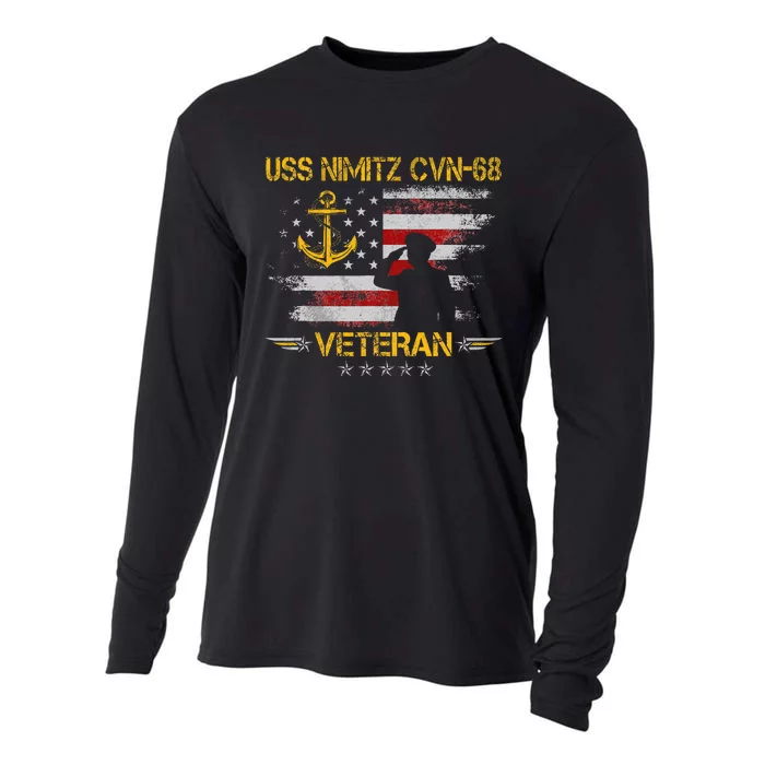 Uss Nimitz Cvn68 Aircraft Carrier Veteran Flag Cooling Performance Long Sleeve Crew