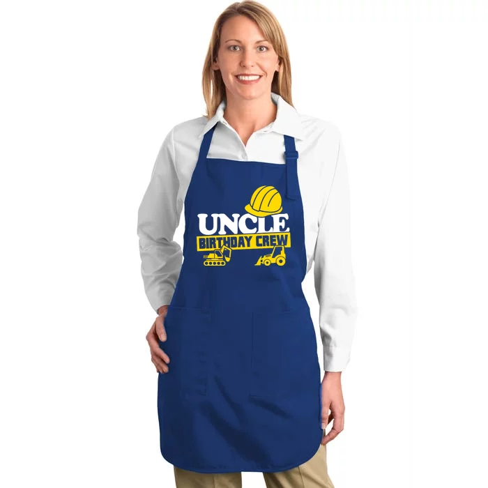 Uncle Birthday Crew Construction Party Full-Length Apron With Pocket