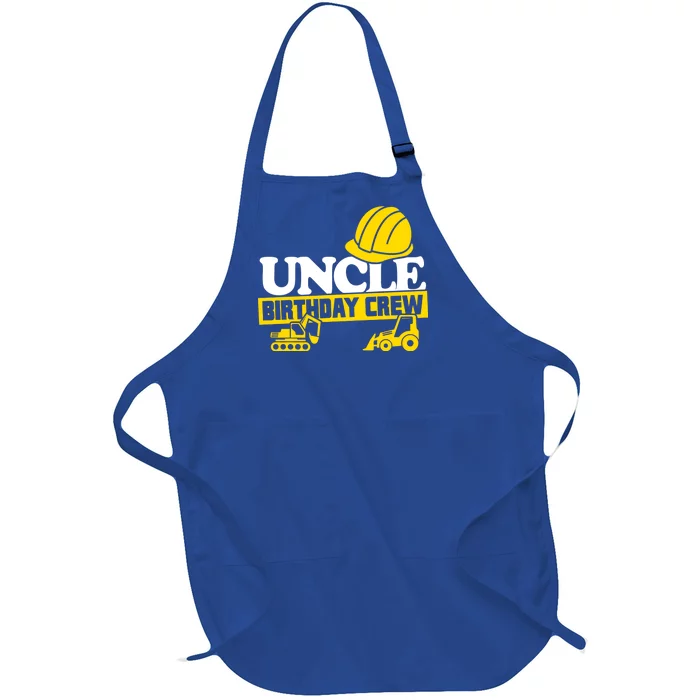 Uncle Birthday Crew Construction Party Full-Length Apron With Pocket