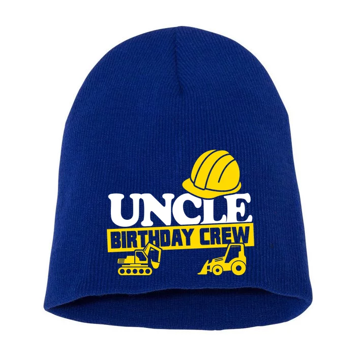 Uncle Birthday Crew Construction Party Short Acrylic Beanie