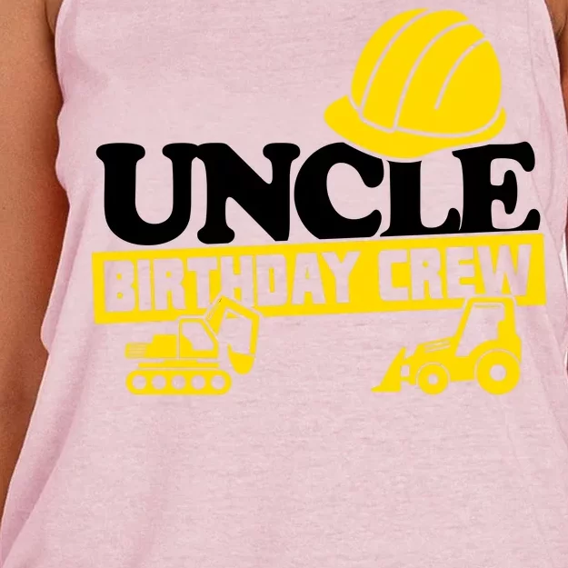 Uncle Birthday Crew Construction Party Women's Knotted Racerback Tank