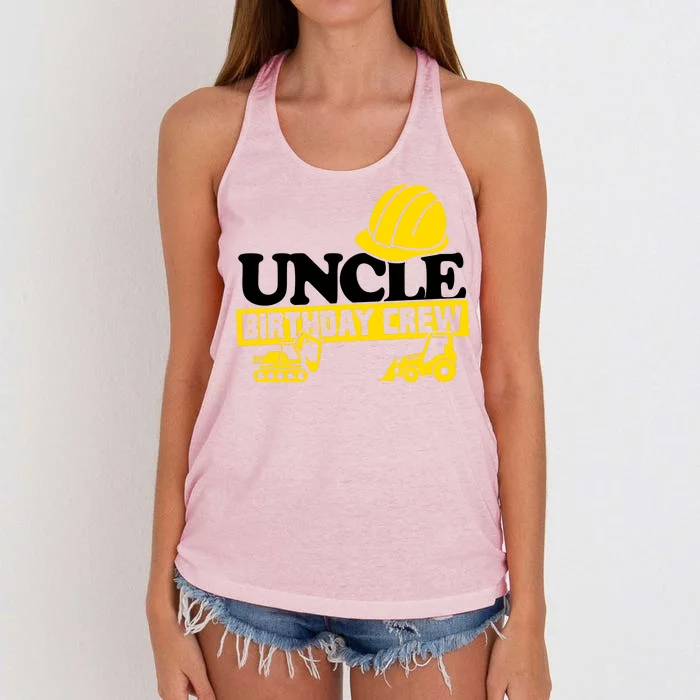 Uncle Birthday Crew Construction Party Women's Knotted Racerback Tank