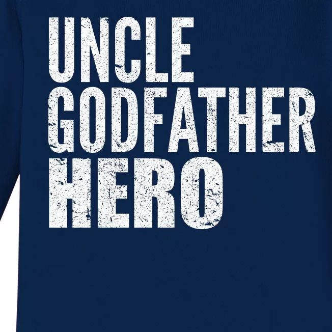 Uncle Godfather Hero Baby Long Sleeve Bodysuit