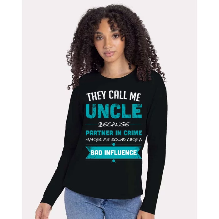 Uncle Partner In Crime Womens Cotton Relaxed Long Sleeve T-Shirt